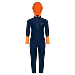 
BE Fan De'an 2026 children's one-piece swimsuit boy's long-sleeved trousers sun protection contrasting color breathable hydrophobic quick-drying