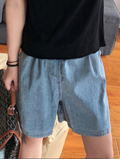 Беременные женщины широкие брюки ноги 天丝孕妇牛仔短裤薄款夏季宽松阔腿孕妇短裤女夏外穿五分中裤夏装