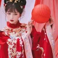 Аренда [Peach Blossom Sequence] Nihuangming Hanfu Yun Wlead Wedding Cloud Сервер свадебной одежды выходит для обслуживания тяжелых рабочих, вышитых Phoenix