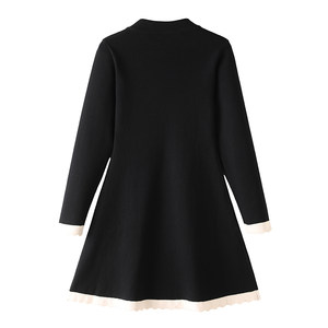 
Autumn and winter dresses for women, bottoming skirts, waist-cinching a-line skirts for small people, half-turtleneck sweater skirts, slimming knitted skirts