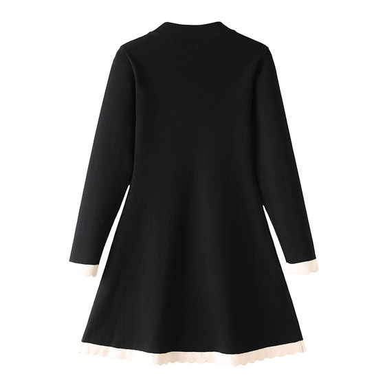 
Autumn and winter dresses for women, bottoming skirts, waist-cinching a-line skirts for small people, half-turtleneck sweater skirts, slimming knitted skirts