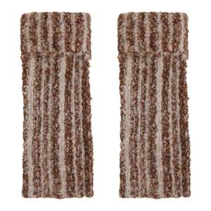 Autumn and winter warm and thickened cuffed pile socks for women retro color-blocked striped brown socks for women to wear as slimming leg covers