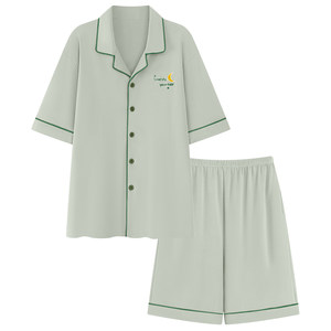 
Pure cotton pajamas men's summer short-sleeved shorts 2026 new solid color men's summer thin home wear suit summer