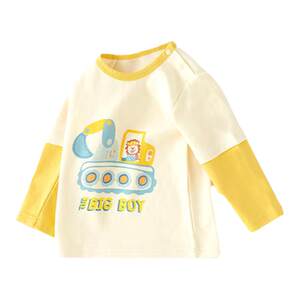 
Boys' long-sleeved T-shirt 2026 new spring and autumn children's bottoming shirt pure cotton type A baby autumn clothes top wear outside