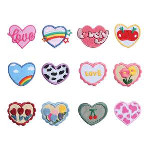 
Self-adhesive down jacket patch stickers, seam-free love embroidery patches for clothes and pants, seamless repair patch, heart-shaped cloth patches