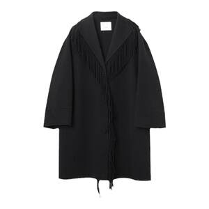 
OVV autumn and winter new women's fringe decorative high-string wool double-sided wool mid-length coat