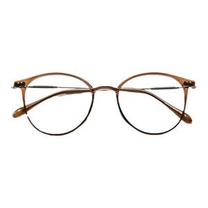 51mm fashionable ultra-light tr90 mocha brown round frame glasses for women with prescription anti-blue light square face myopia frames for men