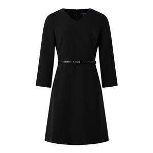 
PRICH temperament commuter waist dress chic belt V-neck mid-sleeve long skirt for women