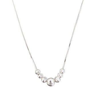 
S925 sterling silver cat eye bead necklace for women, light luxury niche