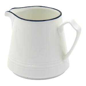 
Montessori Montessori Teaching Aids White Blue-edged Ceramic Water Retrieval Kettle Ceramic Milk Kettle