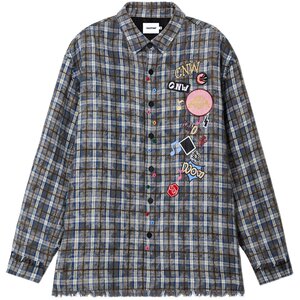 
William Chan CANOTWAIT plaid cotton coat thickened men's and women's coat autumn and winter shirt loose warm couple casual