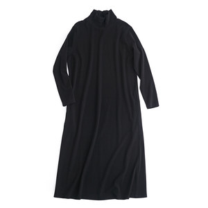 
Half turtleneck temperament long bottoming dress Xiaoyu autumn and winter versatile knitted long skirt women's black winter skirt