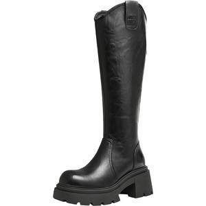 
Tianmeiyi retro thick sole increased plus velvet knight boots long boots women's shoes high fashion boots leather boots winter new style