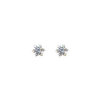 Dudu couple s999 sterling silver snowflake earrings for pierced ears