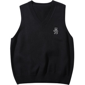 Museum of Gravity Stacked Knitted Vest Women's Spring Loose Outer Sweater College Style Wool Vest