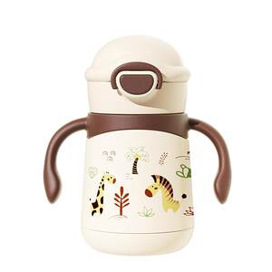NEVS baby thermos cup children's baby water cup 6 months and over one year old direct drinking cup stainless steel drinking bottle