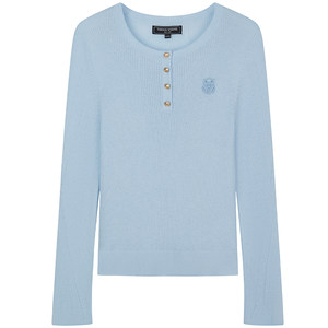 
TeenieWeenie Bear Women's Wool Sweater Winter Warm and Comfortable Fitting Round Neck Sweater Pullover