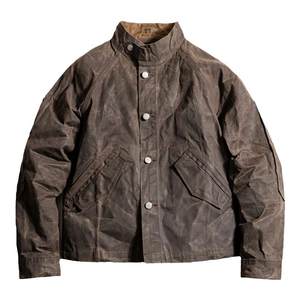 
Madden Workwear American Retro Stand Collar Canvas Oil Wax Jacket Ami Khaki Tough Guy Waterproof Hunting Jacket Men's Spring