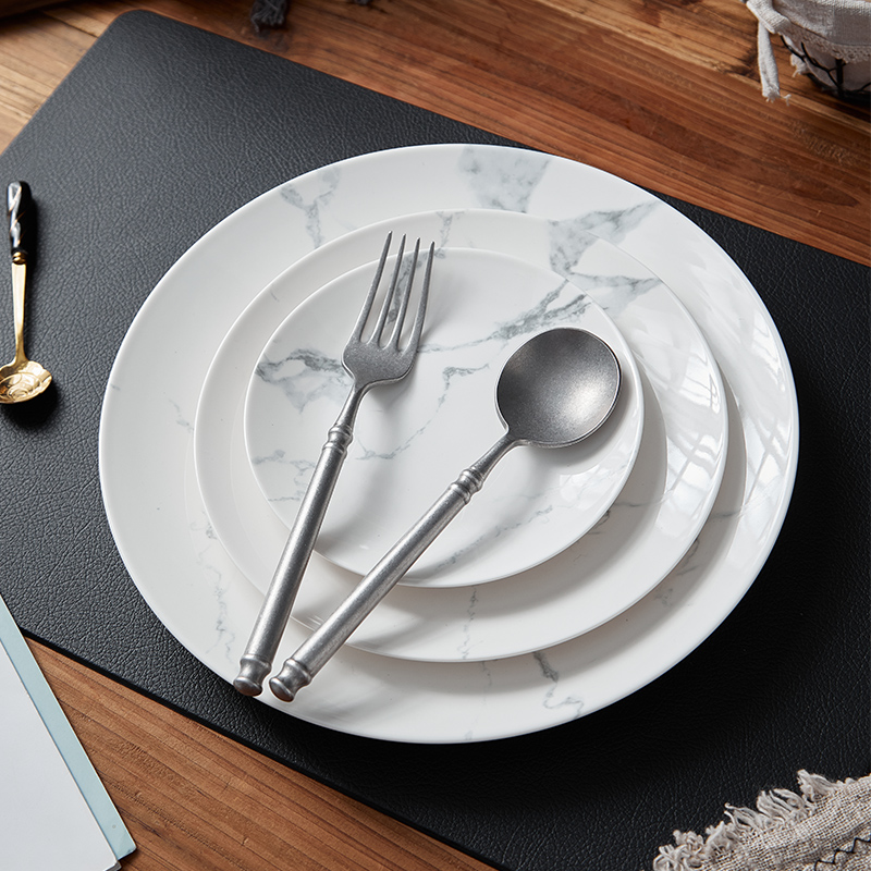 盘子菜盘家用ins简约北欧风牛排餐盘西餐碟子陶瓷网红白色餐具