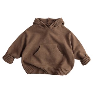 
Solid color sweater boy's tits cute hoodie boy and girl Korean loose knit sweater pullover base shirt fashionable casual