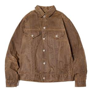 Madden Workwear American Retro Canvas Yellow Petroleum Wax Jacket Ami Khaki Vintage Hunting Jacket Men's Autumn
