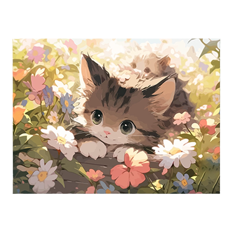 油彩画　猫 猫咪数字油画diy填色画画解闷手工简单填充丙烯油彩2025新款