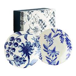 Japanese aito Japanese-style underglaze ceramic tableware set 8-inch large plate Japanese-style Mino ware gift box