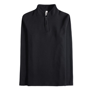 
Old money style high-end semi-turtle collar long-sleeved thickened T-shirt Korean style slim stretch brushed stand-up collar zipper bottoming shirt
