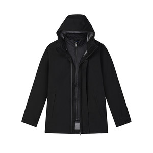 
FILA official men's woven top two-piece set 2025 spring new casual warm hooded jacket