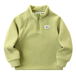 
Boys' half-zip bottoming shirt plus velvet and thickening winter 2026 new children's handsome long-sleeved T-shirt warm sweatshirt