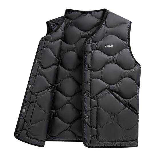 
Duck Duck Couple Down Vest Women's 2025 Autumn and Winter New Arrival Short Round Neck Warm Versatile Top with Inner Jacket for Men