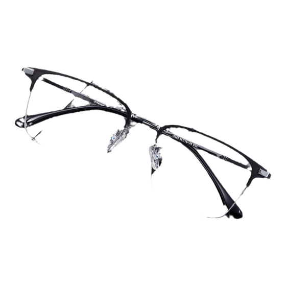 
Zeiss myopia glasses color change men's frame ultra-light pure titanium eyebrow line glasses frame fixed system number anti-blue light 10225