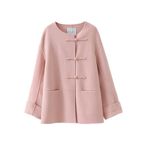 
Popchrio80 wool new Chinese double-sided wool coat short cashmere woolen small coat for women