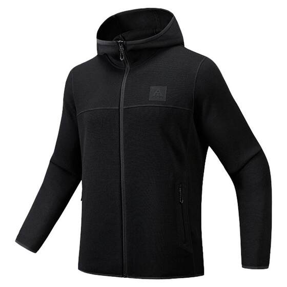 ANTA Thick Fleece Warm Jacket Sports Leisure Cardigan Jacket Men's Winter Velvet Thickened Windproof Hooded Top