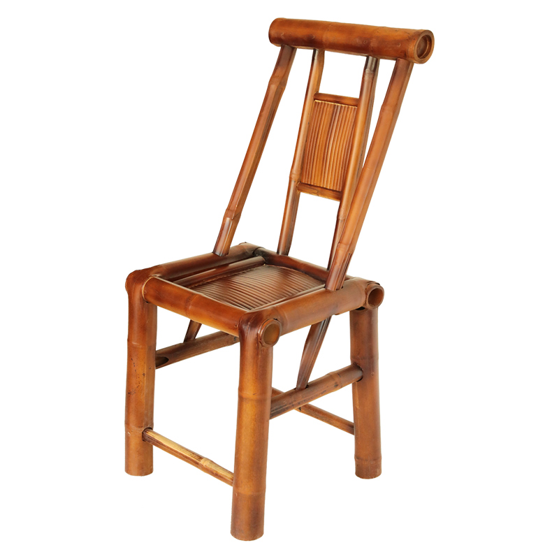 椅子、中国風、ビンテージ、４脚セットで 手作り竹椅子 - 中国風ヴィンテージ編み座面