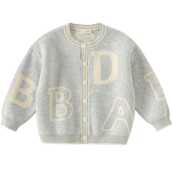
David Bella children's sweater cardigan 2026 spring new boys' sweater one-year-old baby boy coat top