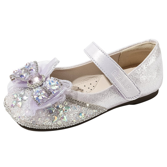 
Belle Children's Shoes 2025 Autumn New Product Girls Crystal Princess Shoes Flash Diamond Aisha Girls Baby Leather Shoes Girls Single Shoes