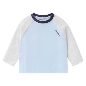 Right European boy's base shirt for girls underwear tops for children's long-sleeved T-shirt contrasting color basic spring and autumn new children's clothing