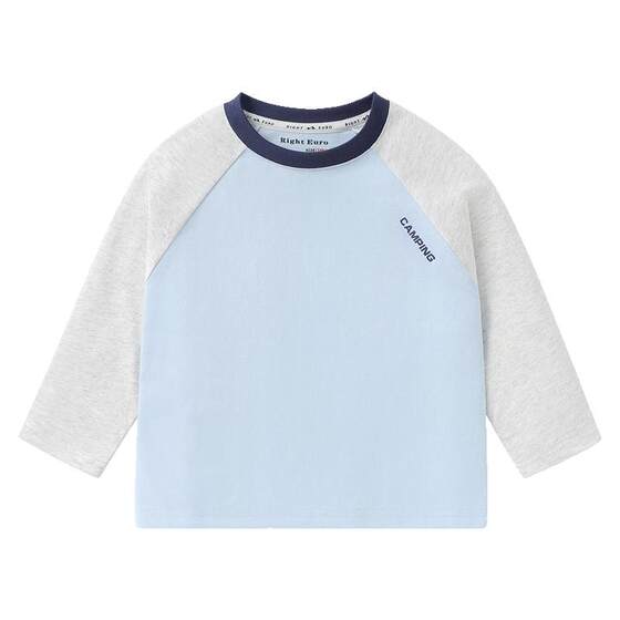 Right European boy's base shirt for girls underwear tops for children's long-sleeved T-shirt contrasting color basic spring and autumn new children's clothing