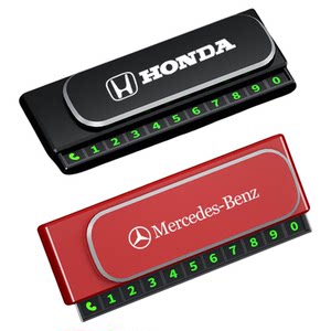 
Car sun protection temporary stop sign metal car phone sign car interior ornaments can hide luminous numbers