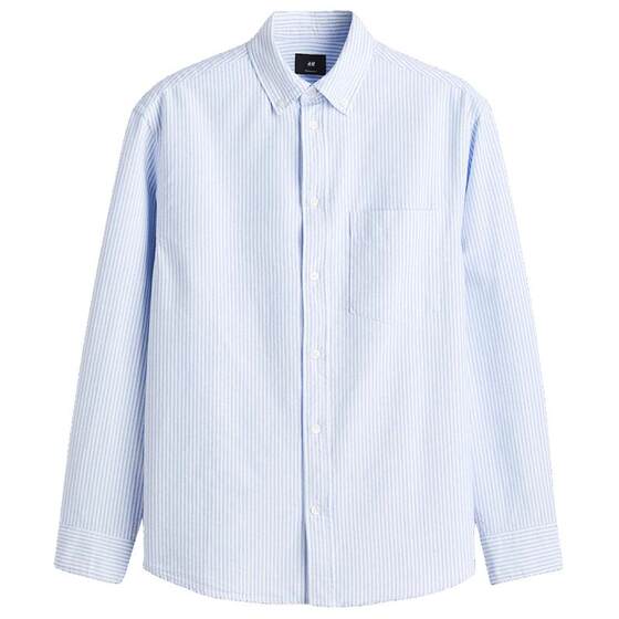
HM men's shirt spring new striped commuting professional inner wear regular fit Oxford shirt 1257417