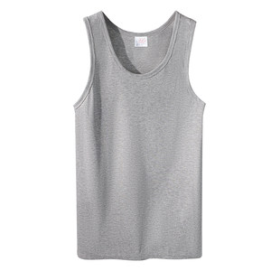 
Langsha Vest Men's Pure Cotton Threaded Sports Fitness Hurdle Cotton Bottoming Shirt New Elastic Tight Two Strands