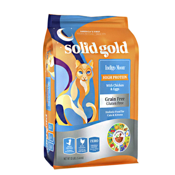 
Solid Gold Gold Gold Suli High Cat Food Kitten Adult Cat Grain-free Nutritional Weight Loss and Bolds Main Food 12 pounds