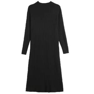 
Half turtleneck sweater dress, knitted dress, autumn and winter women's mid-length velvet and thickened one-piece velvet bottoming dress