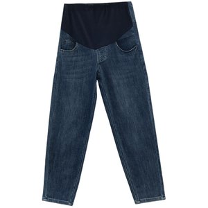 
Stretch maternity jeans for spring and autumn, wearing maternity trousers, belly-supporting straight pants, Harlen dad pants, trousers, small