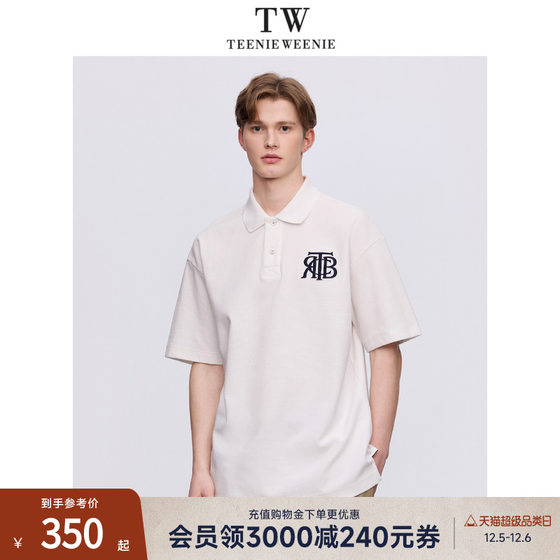 TeenieWeenie小熊男装POLO衫T恤男2024夏季新款白色休闲短袖上衣