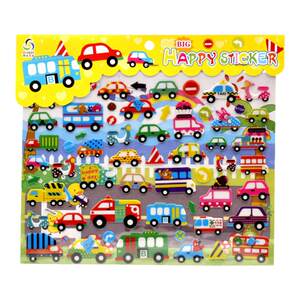 Children's stickers, transportation vehicles, engineering vehicles, fire trucks, three-dimensional bubble stickers, reward stickers for baby boys in kindergarten
