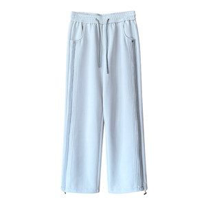 
Matyou beige plus velvet straight-leg sweatpants for boys in autumn and winter trendy and handsome high street loose and versatile sports casual pants