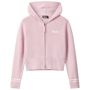 FILA official long-sleeved knitted sweater for women winter new warm loose top casual zipper sweater jacket