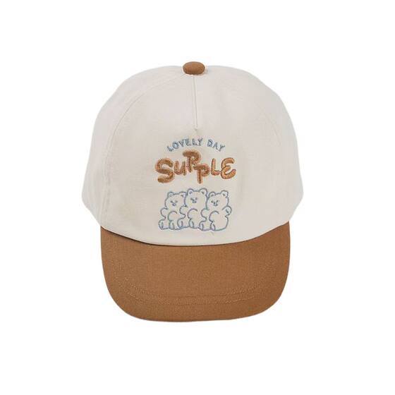 
Spring, summer and autumn pure cotton children's baseball cap for boys and girls, embroidered cartoon peaked cap, cute letter sun hat
